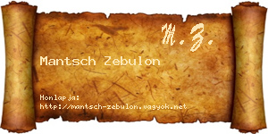 Mantsch Zebulon névjegykártya